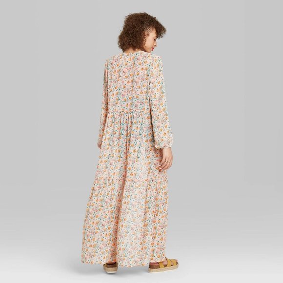 Floral Print Long Sleeve Tiered Duster Kimono - Picture 3 of 3